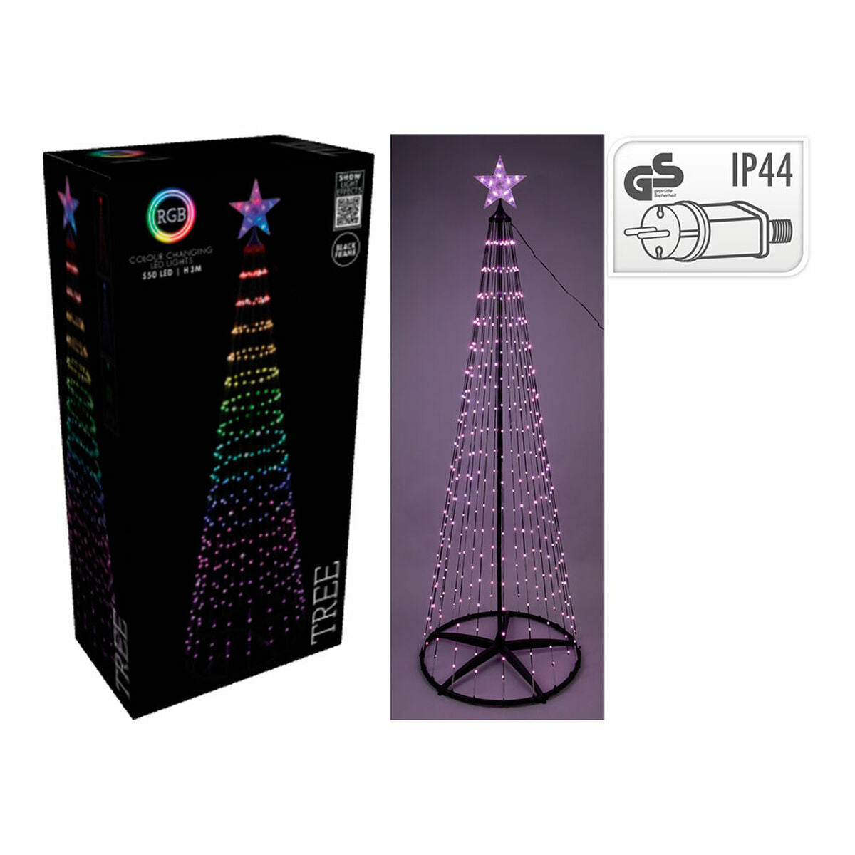 RGB LED Outdoor Christmas Tree – Remote Control Holiday Decor (30–180cm)