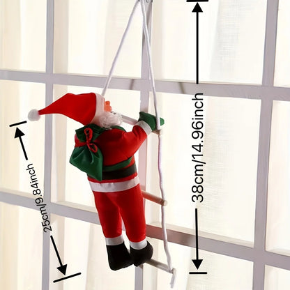 Santa Claus Decoration on Ladders - Wall-Mounted Polyethylene Santa Figure