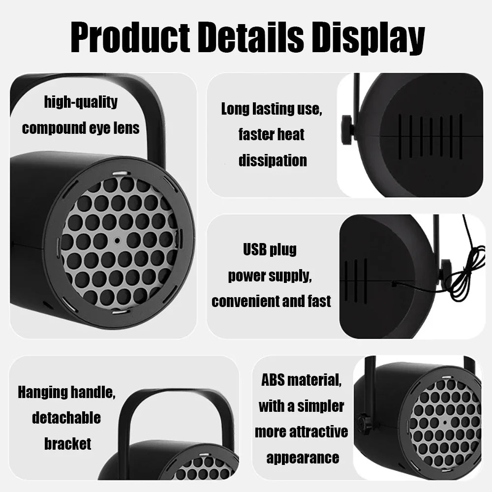 16-Pattern Christmas Snowflake Laser Projector Light – LED Holiday Stage & Home Décor